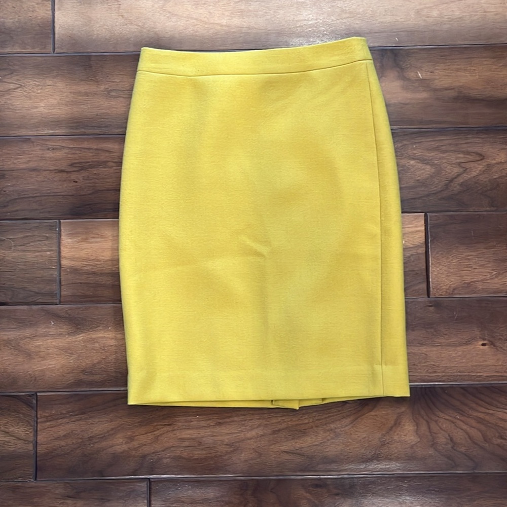 J. crew No. 2 pencil skirt mustard golden yellow wool
